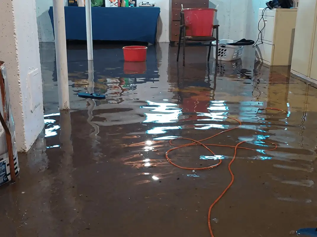 Basement with boiler, cabinets and washing machine completely flooded in Columbia, MO
